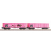 Zestaw 2 wagonów towarowych odkrytych Eaos z graffiti Piko 58393 H0 1:87